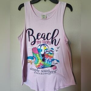 Womens Simply Southern Pink Tank Top